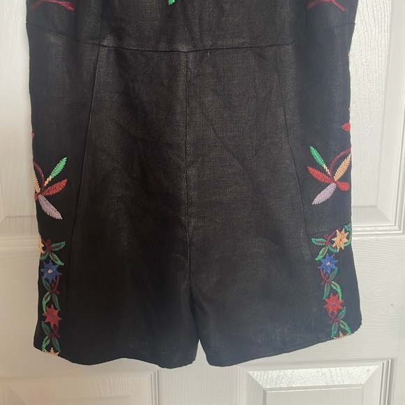 Zara embroidered linen open back romper - Picture 4 of 12